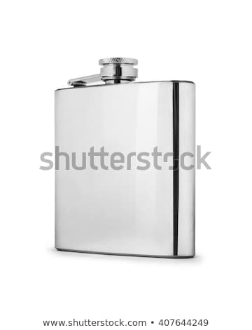 [[stock_photo]]: Stainless Hip Flask Isolated On White Background