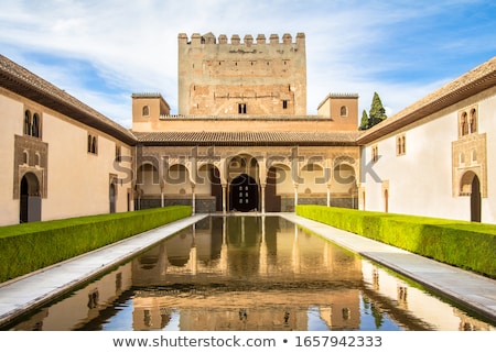 ストックフォト: Comares Tower And Courtyard Of The Myrtles In Granada