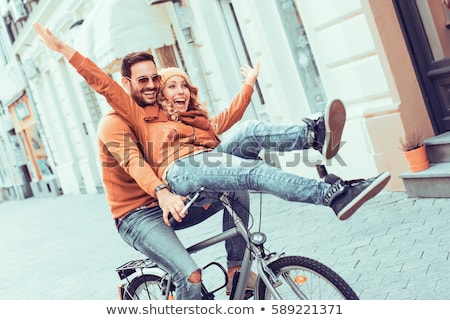 Stockfoto: Man And Woman On Bikes