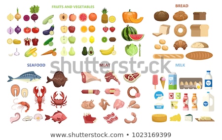 ストックフォト: Model With Fruits And Vegetables