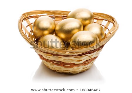 ストックフォト: Easter Basket With Eggs Macro