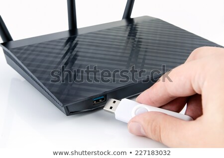 Stock foto: Modern Wireless Wi Fi Router With Dlna Server Media Player From