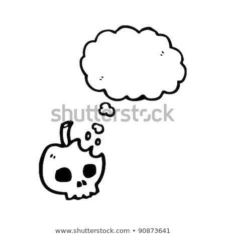 Stock photo: Cartoon Spooky Skull With Thought Bubble