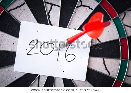 Foto stock: 2016 New Year Number Outline Dartboard