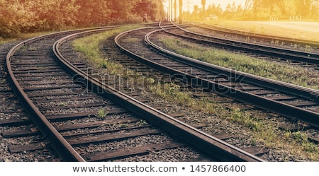 Zdjęcia stock: Rail Crossing At Sunset