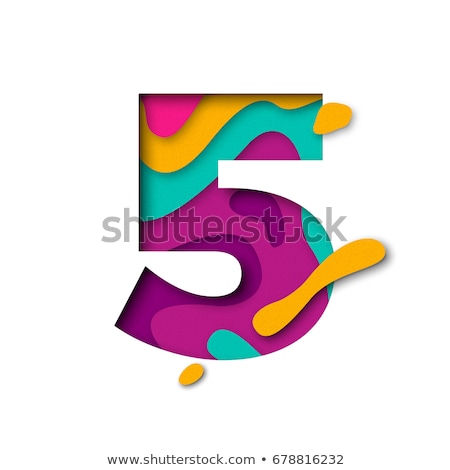 Foto stock: 5 Number Violet Vector Icon Design