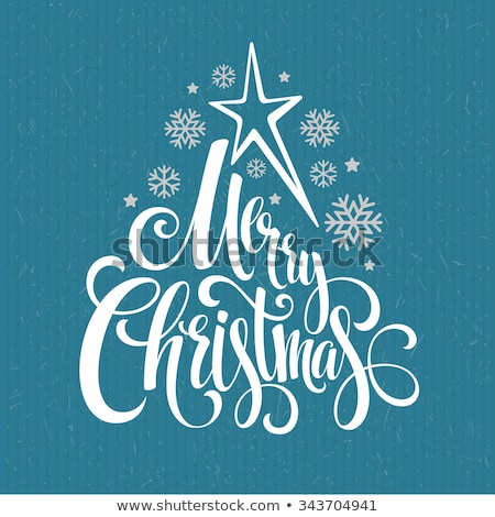 Stock photo: Merry Christmas Handwritten Text On Background With Snowflakes Vector Illustration Eps10