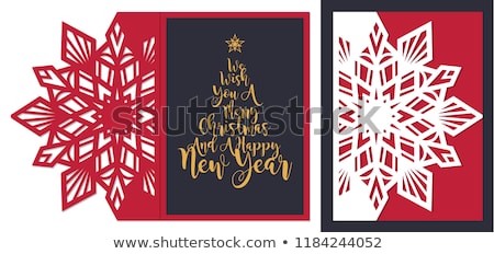 Foto stock: Vintage Christmas Card With Ornate Elegant Retro Abstract Floral