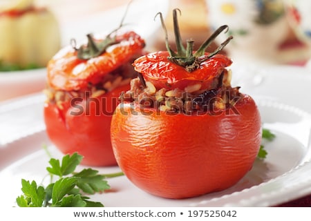 Stok fotoğraf: Tomatoes Stuffed With Ground Meat