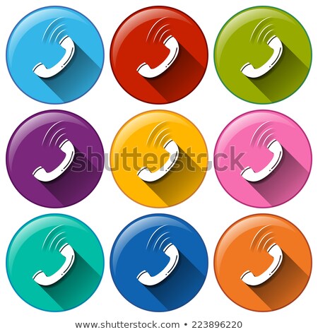 Stok fotoğraf: Round Icons Showing A Telephone Receiver