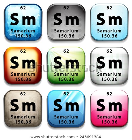 Stockfoto: Buttons Showing Samarium And Its Abbreviation