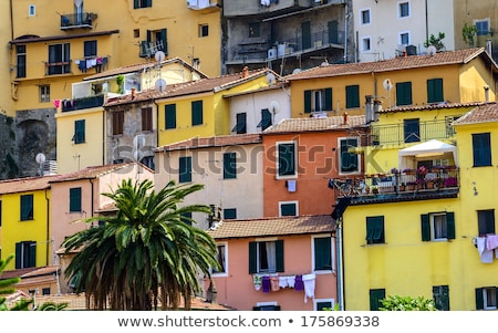 Stok fotoğraf: Colorful Houses In Old Town Of Ventimiglia Imperia Liguria It