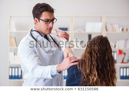 Сток-фото: Female Patient At Orthopedic Doctor Medical Exam For Wrist Injur