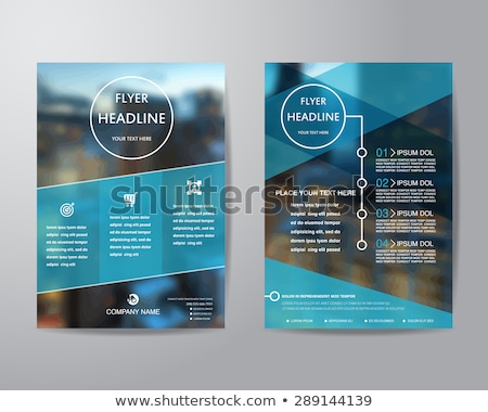 Zdjęcia stock: Blue Abstract Brochure Flyer Design Illustration