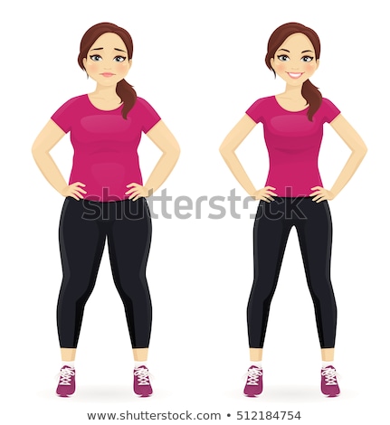 Foto stock: Obese Girl Before Training