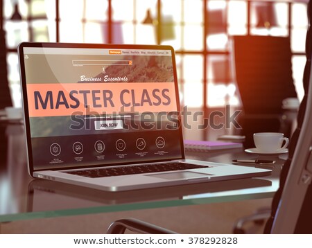 ストックフォト: Master Class - On Laptop Screen Closeup 3d