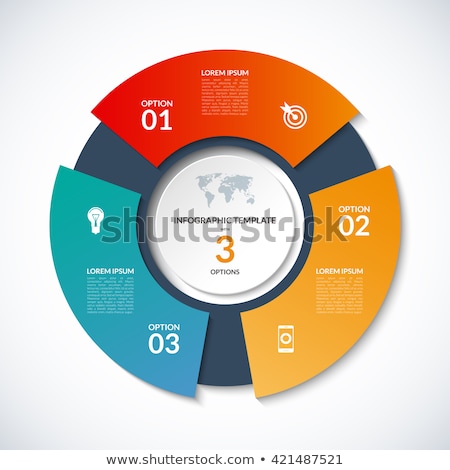 ストックフォト: Icon Of Pie Chart With 3 Segments For Global Finance Concept