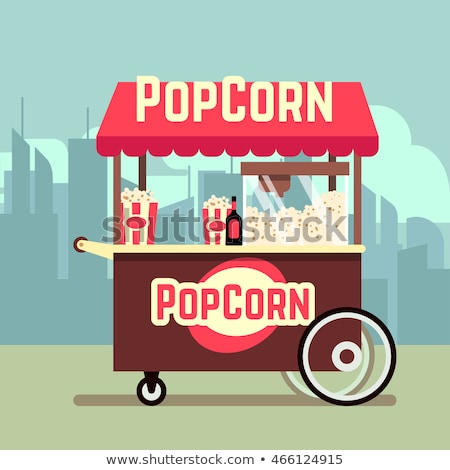 Foto stock: Popcorn Stand With Cup Product Illustration