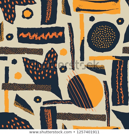 [[stock_photo]]: Vector Seamless Pattern Torn Paper Decorated Paint And Ink Spots Different Shapes With Rough Ribbe