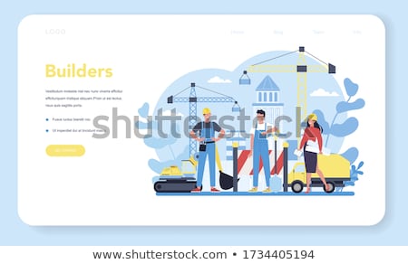 Foto stock: Modern Construction Machinery Concept Landing Page