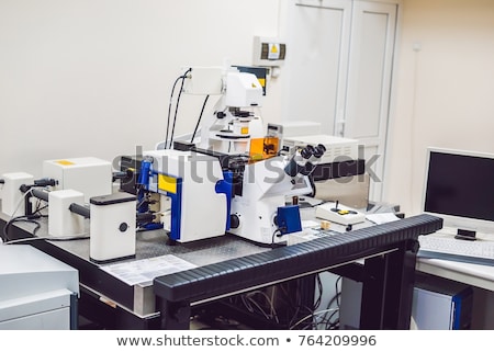 Foto stock: Confocal Optical Laser Scanning Microscope For Biological Samples