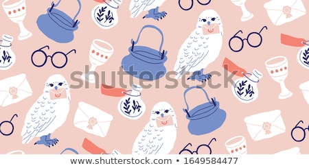 Stok fotoğraf: Witchcraft Cute Vector Doodle Hand Drawn Seamless Pattern