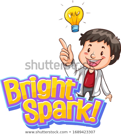 Stock photo: Font Design For Word Bright Spark With Happy Kids