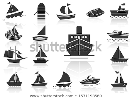 Stok fotoğraf: Shipping And Arrival Icon Vector Outline Illustration