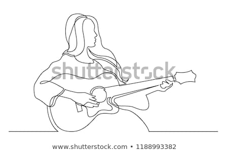 Cartoon girl playing guitar in hand drawing style Stock Vector Image & Art  - Alamy