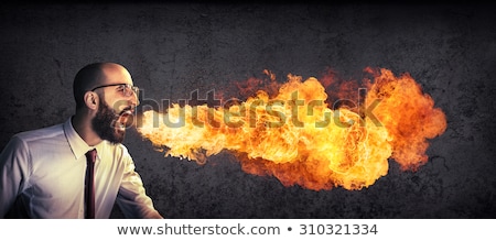 Stock fotó: Angry Man With Flames