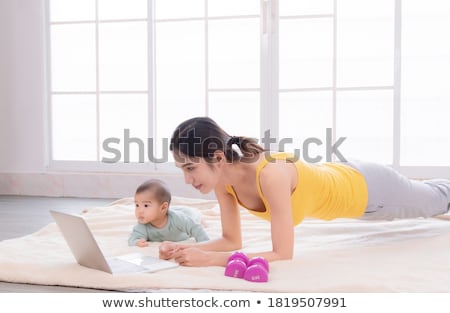 Stok fotoğraf: Baby And Laptop