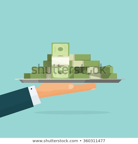 Foto stock: Charity Concept On Green In Flat Design