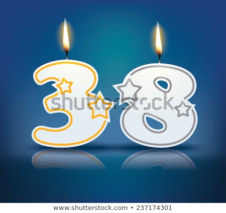 Birthday Cake With Burning Candle Number 38 Stockfoto © ojal