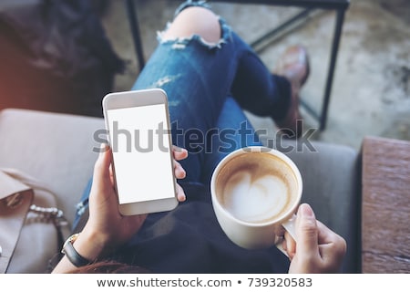 Zdjęcia stock: Mobile Phone And Coffee Cup
