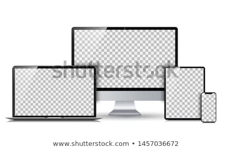 Stock fotó: Electronic Collection - Modern Laptop Isolated On White Backgrou