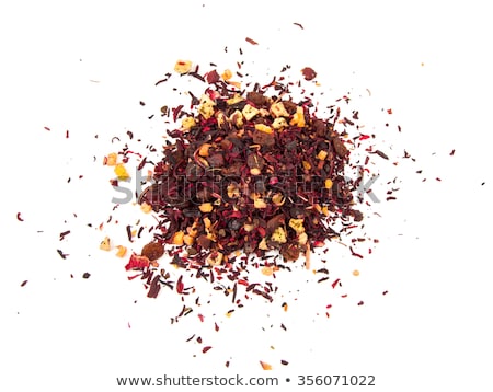 Foto stock: Heap Of Loose Mixture Of Herbal Tea On White Background
