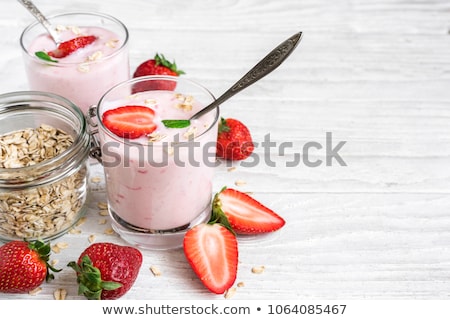 Stock photo: Breakfast Cereal With Strawberries And Yogurt