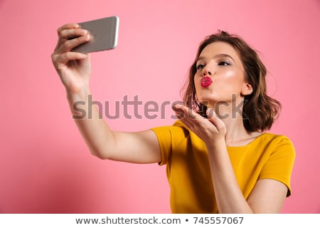 Stock fotó: Armed Girl Taking Selfie