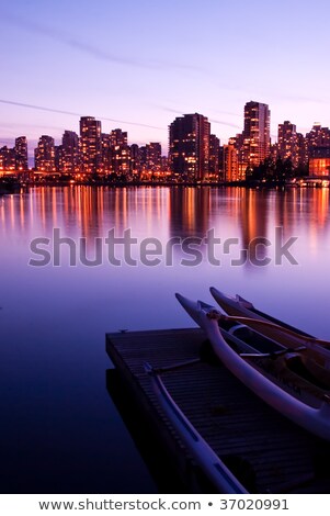 Foto stock: Vancouver Bc Cityscape During Evening Twilight