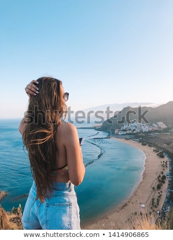 Сток-фото: Woman Enjoying The View At The Beach Or Ocean