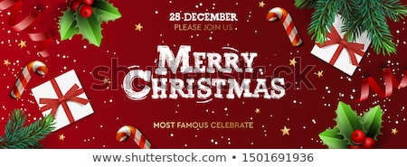 Stockfoto: Sale Christmas Banner With Holly Berry 