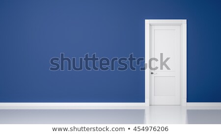 ストックフォト: Blue Wall With Door