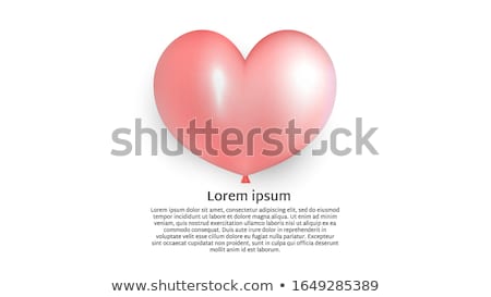 ストックフォト: Happy Valentines Day Illustration With Red Hearth On Shiny White Background Vector Wedding And Love