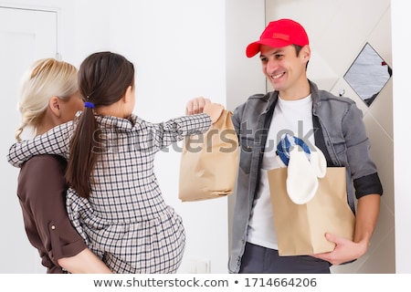 ストックフォト: Woman And Her Pizza