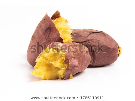 Stockfoto: Sweet Potatoes On The White Background