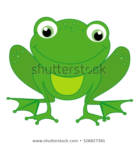 Foto stock: Male Frog Cartoon Character Mascot Design