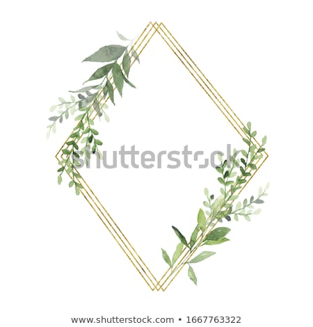 Foto stock: Gold Leaves Save The Date Card Template