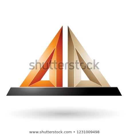 ストックフォト: Orange And Beige 3d Pyramidical Embossed Shape Vector Illustrati