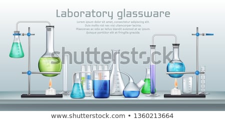 [[stock_photo]]: Beakers With Chemical And Burner