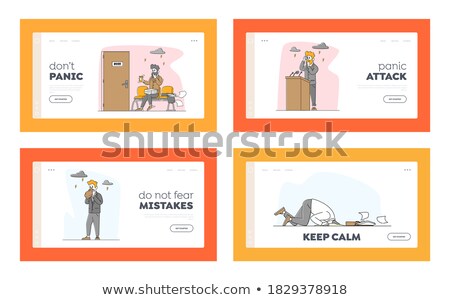 Foto d'archivio: Solitude Character Depression Concept Set Vector